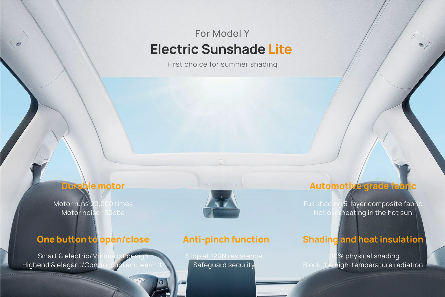 Electric Sunshade Roof Roller for Model Y