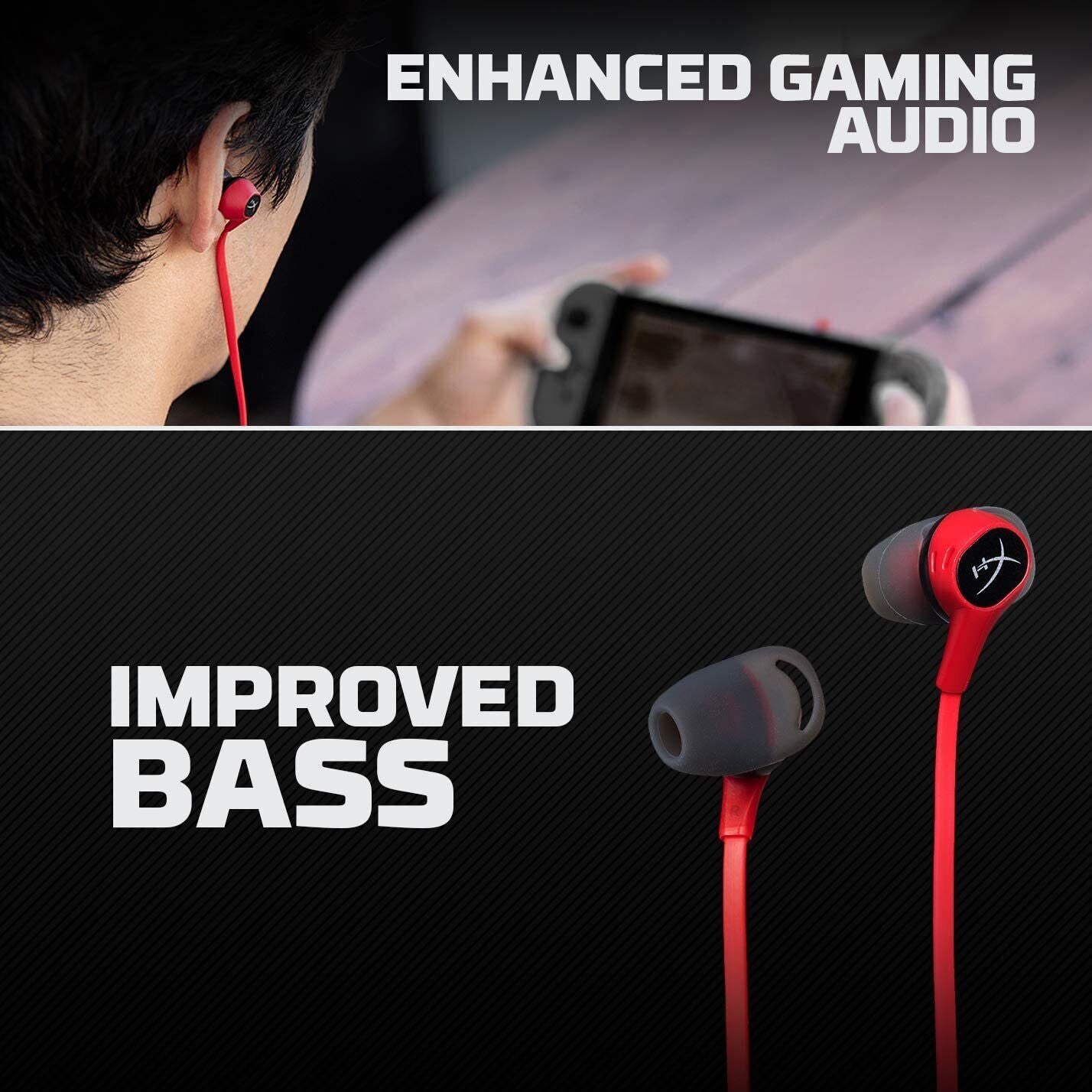 HyperX Cloud Earbuds Gaming Headphones with Mic for Nintendo Switch and Mobile