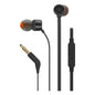 JBL T110 In Ear Wired Headphones With Button Mic/Remote - Black