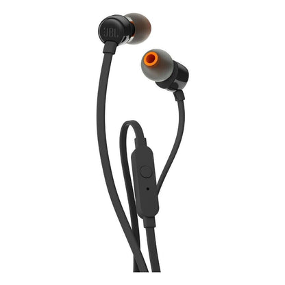 JBL T110 In Ear Wired Headphones With Button Mic/Remote - Black