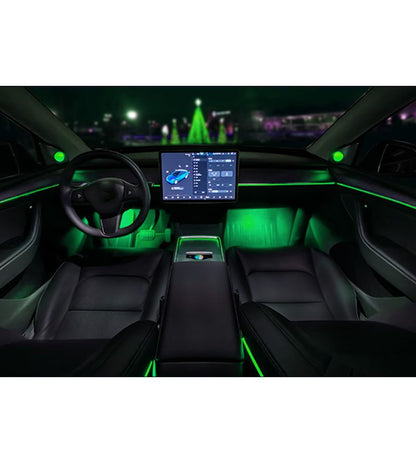 Tesla Model 3/Y Laser Engraved Streamer Ambient Lighting Upgrade Kit Laser Carving LED Light Strips With Tweeter Lights